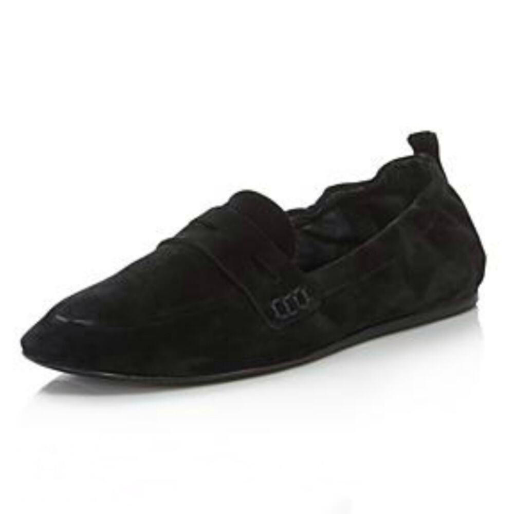 Charles David Milly Black Suede Elastic Penny Loafers Flats Size 6